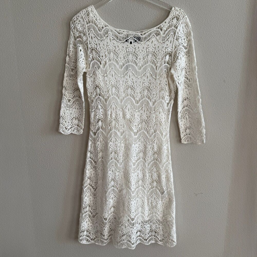 Ralph Lauren Lace Crochet Dress Sz L Coquette Romantic